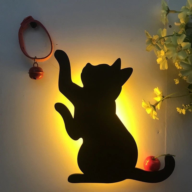 LED Animal Dog & Cat Night Light – Sound Sensor Wall Lamp - CADECORSA