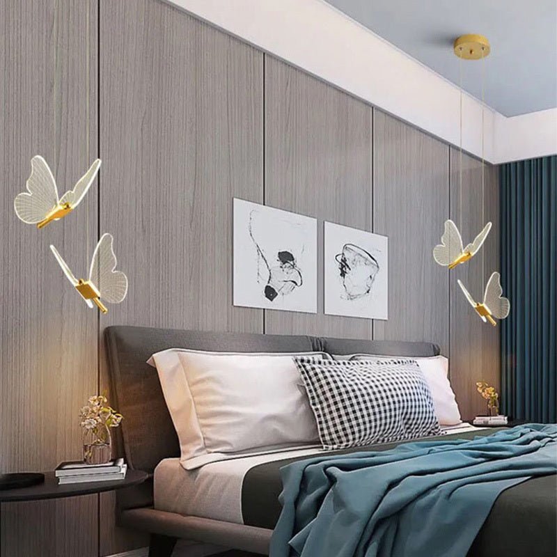 Long Line Modern Butterfly Chandelier – Bedroom Bedside Light - CADECORSA