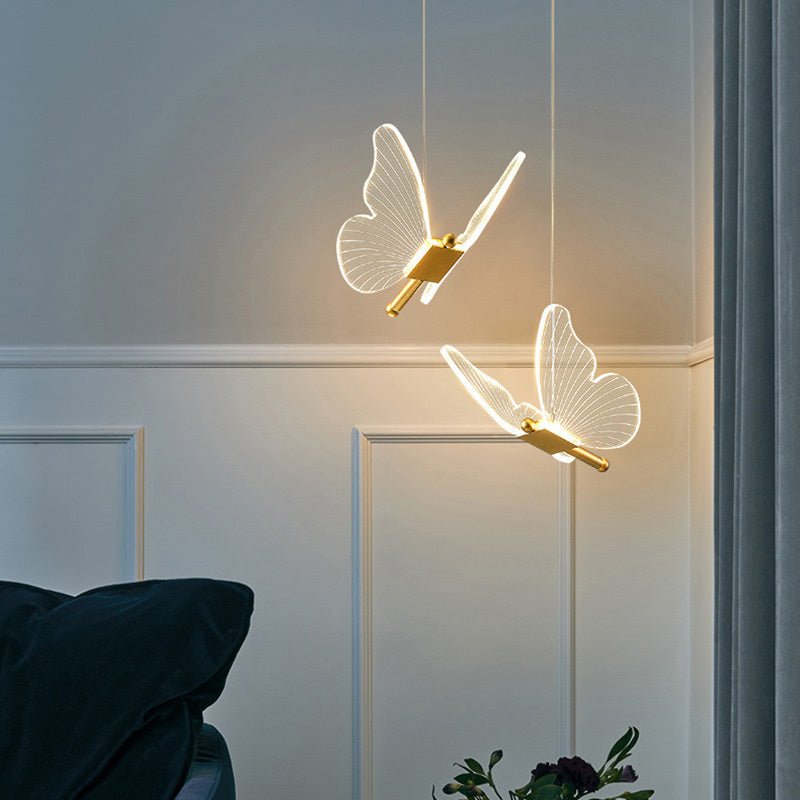 Long Line Modern Butterfly Chandelier – Bedroom Bedside Light - CADECORSA