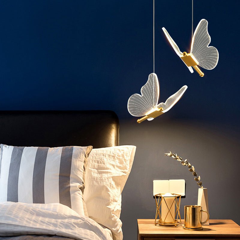 Long Line Modern Butterfly Chandelier – Bedroom Bedside Light - CADECORSA