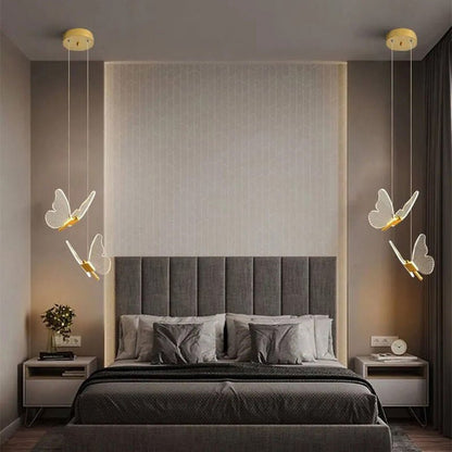 Long Line Modern Butterfly Chandelier – Bedroom Bedside Light - CADECORSA