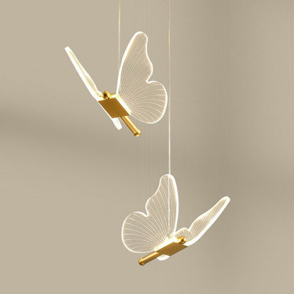 Long Line Modern Butterfly Chandelier – Bedroom Bedside Light - CADECORSA