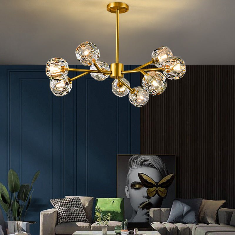 Nordic Crystal Chandelier – Modern Luxury All - Copper Lamp - CADECORSA