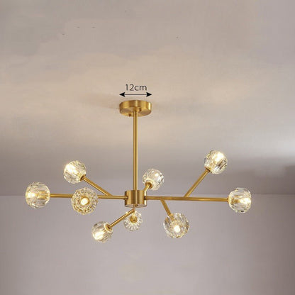 Nordic Crystal Chandelier – Modern Luxury All - Copper Lamp - CADECORSA