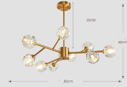 Nordic Crystal Chandelier – Modern Luxury All - Copper Lamp - CADECORSA