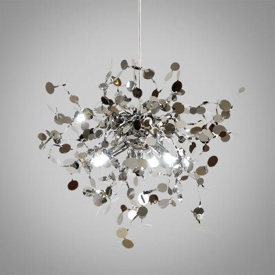 Nordic Minimalist Tree Leaf Chandelier – Stainless Steel for Living Room - CADECORSA