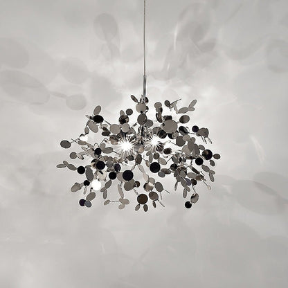 Nordic Minimalist Tree Leaf Chandelier – Stainless Steel for Living Room - CADECORSA