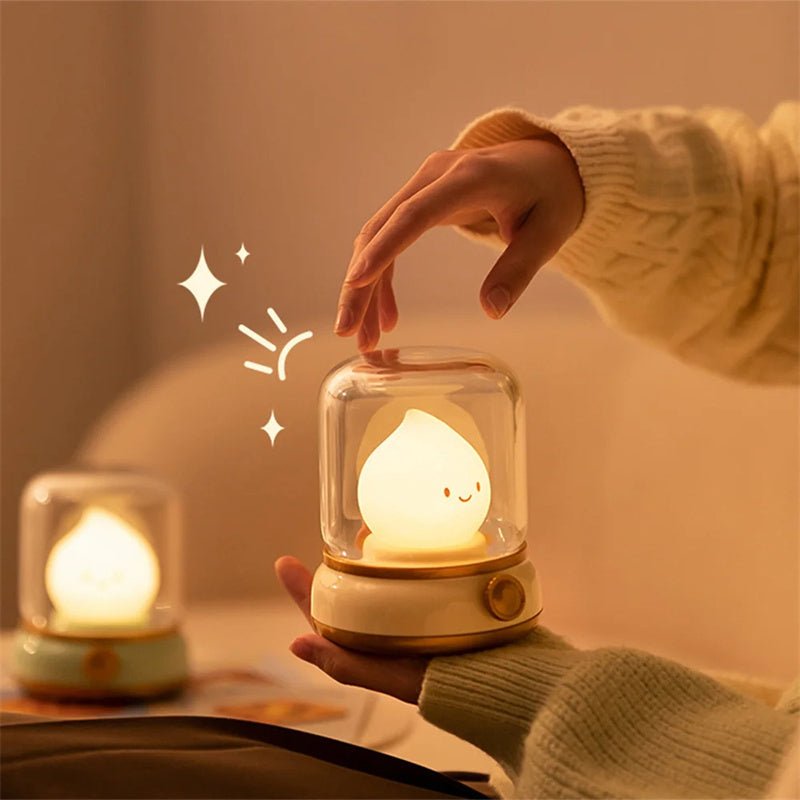 Retro Mini LED Night Lamp – USB Rechargeable Cute Cartoon Table Lamp - CADECORSA