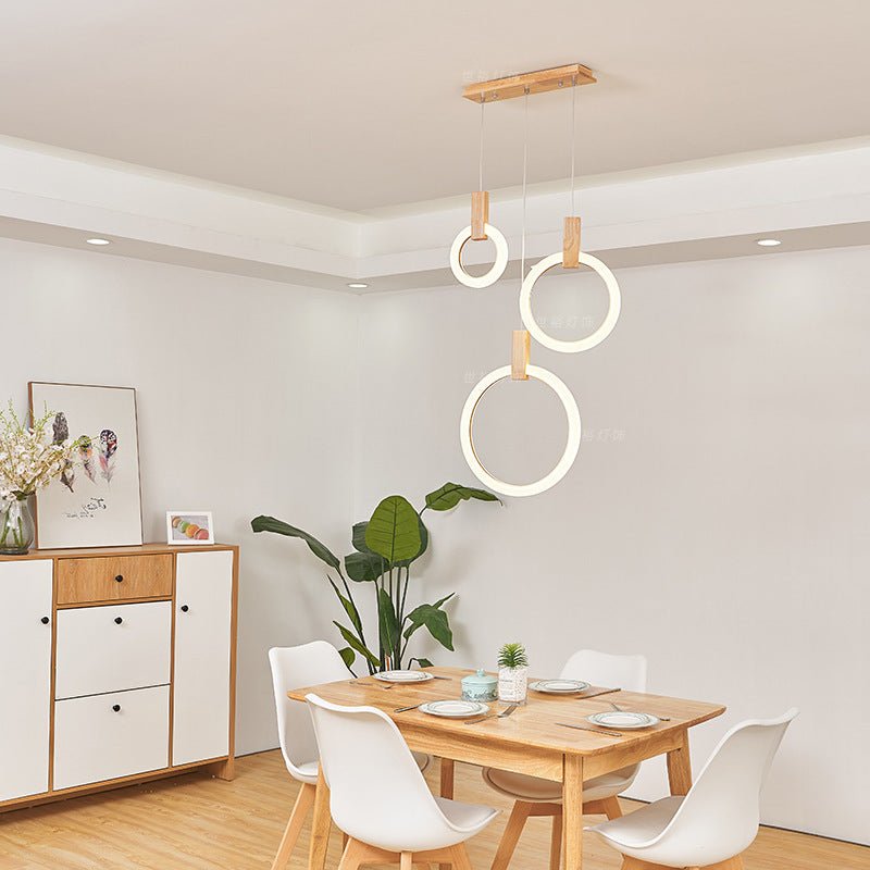 Round ring wooden lamp - CADECORSA