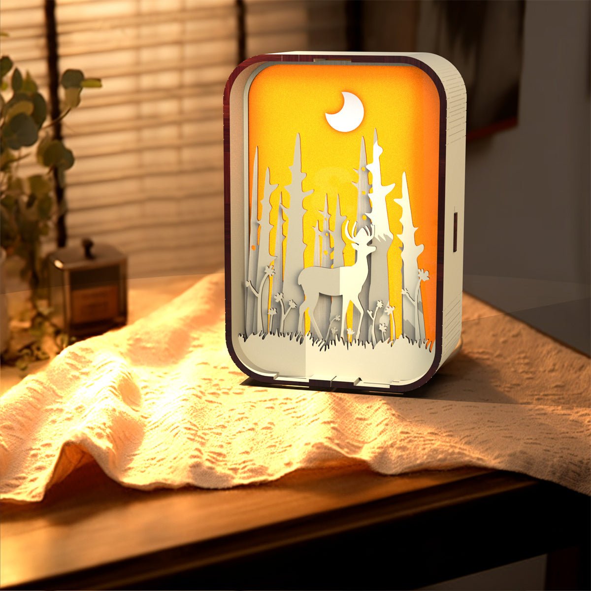 Woodcarving Creative Night Light – Minimalist Bedside Lamp Gift - CADECORSA